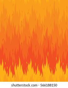 Fire flames pattern background. Flat seamless fire vector illustration