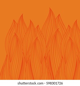 Fire flames pattern. Hand-drawn red and orange flame pattern. Fire sign background.