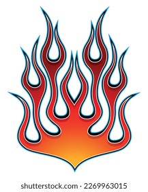 Fire flames racing car decal vector art graphic. Tribal bonnet flame sports car vinyl decal. Hood decoration for cars, auto, truck, boat, suv and motorcycle tank.