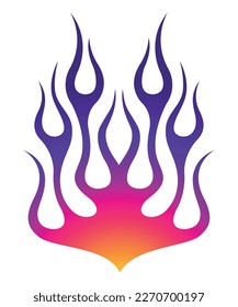 Fire flames racing car decal vector art graphic. Tribal bonnet flame sports car vinyl decal. Hood decoration for cars, auto, truck, boat, suv and motorcycle tank.