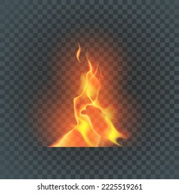 Fire flames realistic vector illustration