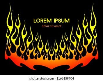 Fire flames, red and yellow gradient colored, isolated vector element