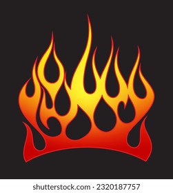 Fire flames, red and yellow gradient colored, isolated vector element
