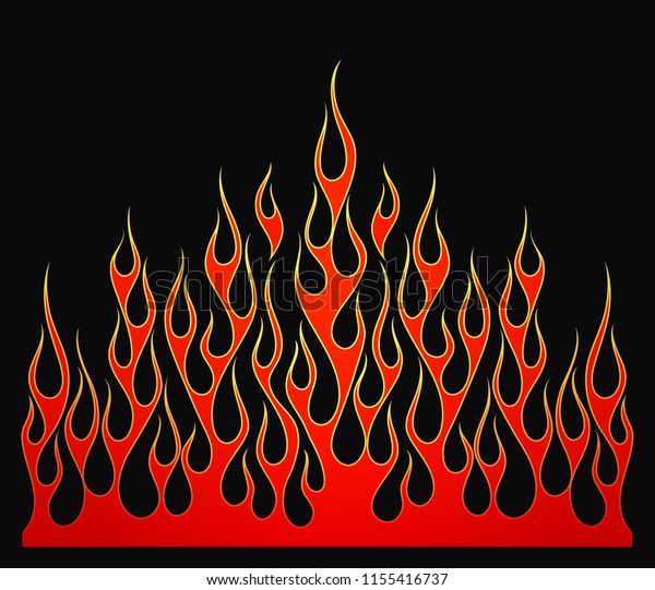 Fire Flames Red Yellow Gradient Colored Stock Vector (Royalty Free ...