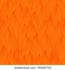 Fire flames seamless pattern. Hand-drawn red and orange flame pattern. Fire sign background.