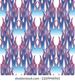 Fire flames seamless pattern vector illustration. Vector fire seamless background for flame wallpaper, wrapping, packaging, fabric and textile design.