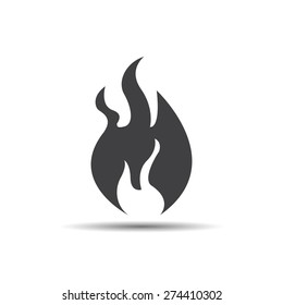 Fire flames, set icon