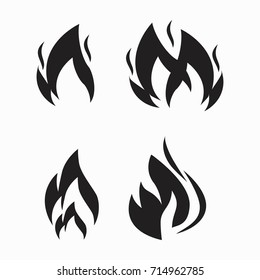 Fire Flames Set Icons Stock Vector (Royalty Free) 714962785 | Shutterstock