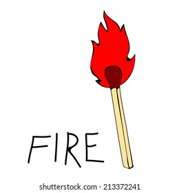 Fire flames, set icons, vector illustration art