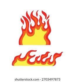 Feuerflammen einzeln auf weißem Hintergrund.