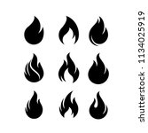 Fire flames, fire set Logo design inspiration vector icons