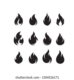 Fire flames, Fire Set Logo design inspiration vector icons