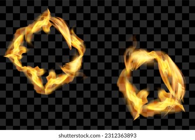 Flammensatz. orangefarbener Feuerball, einzelne Vektorgrafik