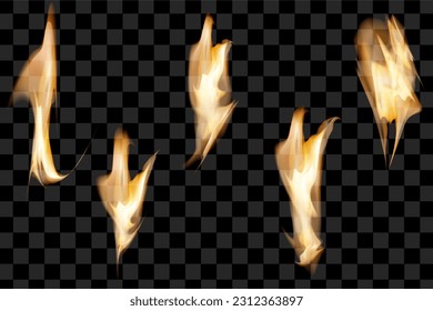 fire flames set. orange fireball isolated vector illustration