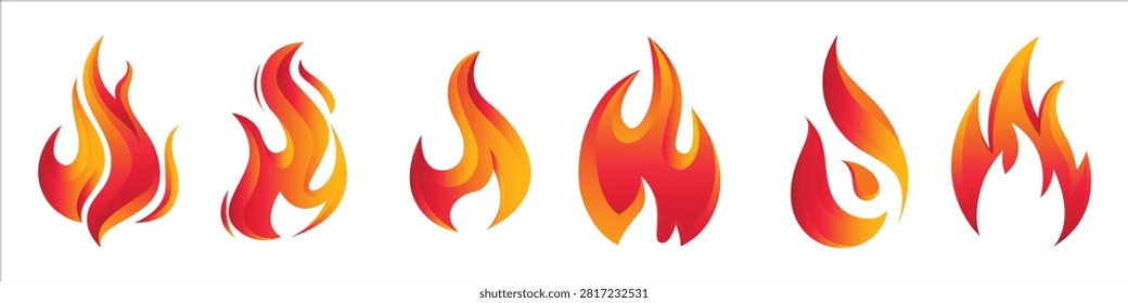 Fire flames set vector file
