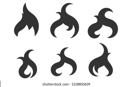 Fire flames, set vector icons
On a white background can be separated