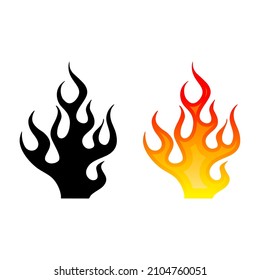 Fire flames, set vector icons. vector isolated fire emoji
