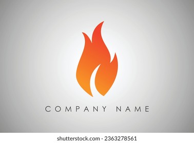 Fire flames, set vector icons .Logo design luxury vector template