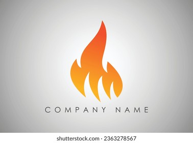 Fire flames, set vector icons .Logo design luxury vector template