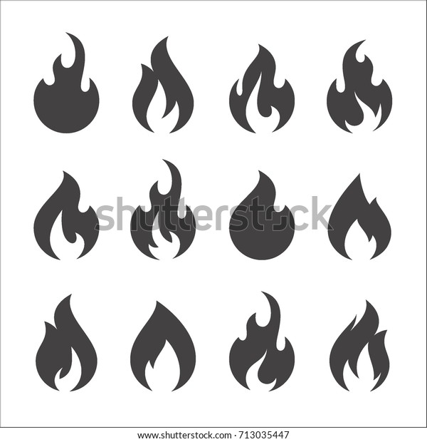 火の炎 ベクター画像アイコンの設定 のベクター画像素材