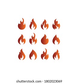 Fire flames, set vector icons.fire