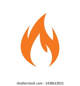 Fire Flames Sign, Vector Icon, Burn Emoji Isolated On White Background.