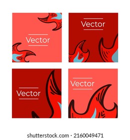 Fire flames sketch vector set of illustrations. Forest fires, hot summer dry season warning hand drawn background. Burning campfire media banner