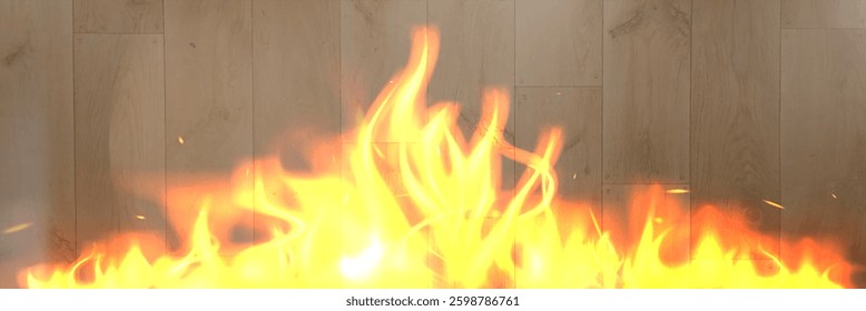Fire flames with smoke, burning heat, glowing blaze, transparent background, hot energy, realistic fire, light effect.
