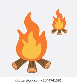 Fire flames symbol sign set vector illustration 