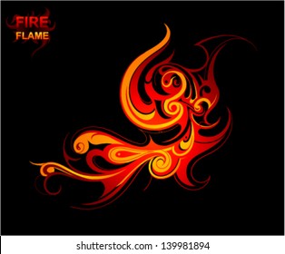 Fire flames tattoo ornament