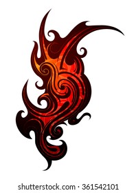 Fire flames tattoo shape