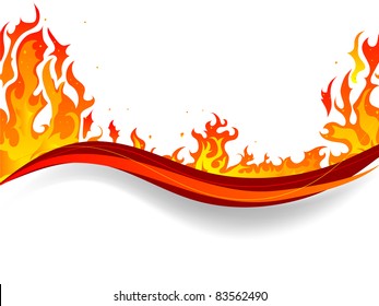 Fire and flames vector background