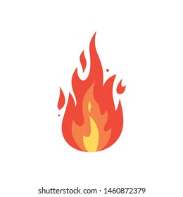 Fire flames vector icon in cartoon style. Flame, fireball illustration.