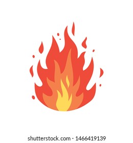 Fire flames vector icon in cartoon style. Flame, fireball illustration.