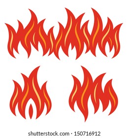 Fire flames, vector illustration