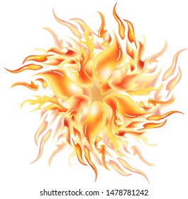 Fire flames vector illustration isolated.