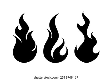 Fire flames vector on black colour