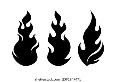Fire flames vector on black colour