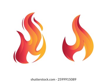 Fire flames vector on white background