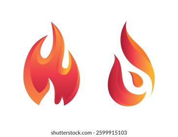 Fire flames vector on white background