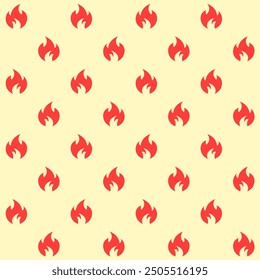 Fire And Flames Vector Seamless Pattern