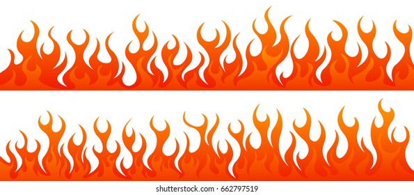 Fire flames vector set