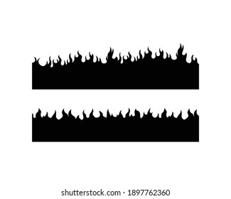 Fire flames vector set in a flat style. Illustration burning fire flame isolated on a white background.