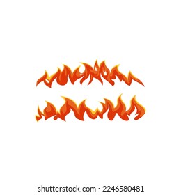 fire flames vector set illustration, with silhouette style and line art style 2