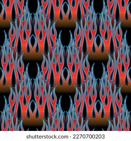 Fire flames wallpaper seamless pattern background vector image. Fire Wrapper, flame wallpaper, packaging, textile design.