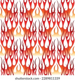 Fire flames wallpaper seamless pattern background vector image. Fire Wrapper, flame wallpaper, packaging, textile design.