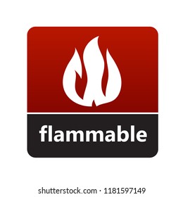 Fire or flammable sign with label for print and digital content