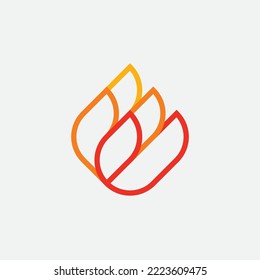 Fire flare logo design illustration vector template