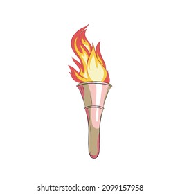 fire flare torch olympic illustration. symbol of patriotism, determination, and athlete