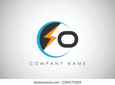 Fire Flash O Letter Logo Icon  and bold logo design of lighting  